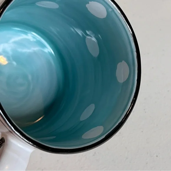 French Bulldog White Black Coffee Mug Whimsical Polka Dot Spectrum Designz 20oz. - Picture 2 of 7